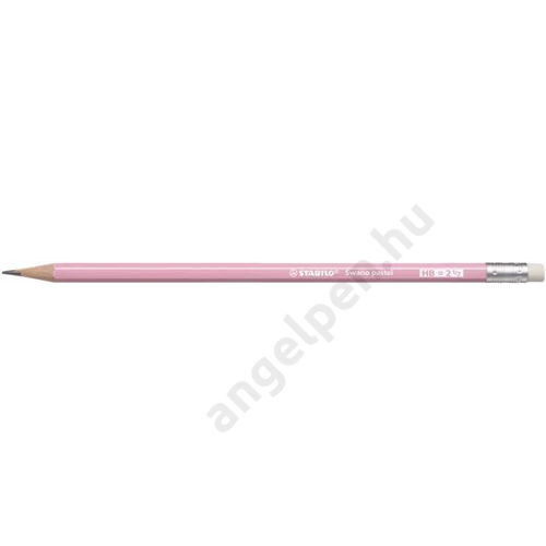 Grafitceruza radírral, HB, hatszögletű, STABILO "Swano Pastel", pink