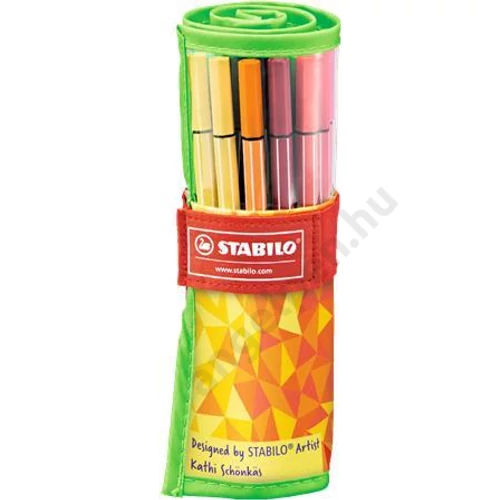 Rostirón készlet, 1 mm, STABILO "Pen 68 Fan Edition", 25 különböző szín