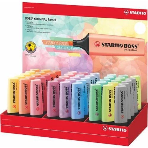 Szövegkiemelő display, 2-5 mm, STABILO "BOSS Pastel", vegyes pasztell színek