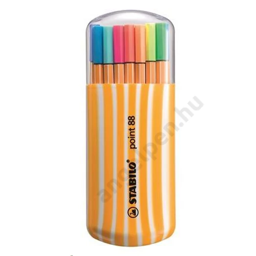Tűfilc készlet, 0,4 mm, STABILO "Point 88 Zebrui", 15+5 különböző szín