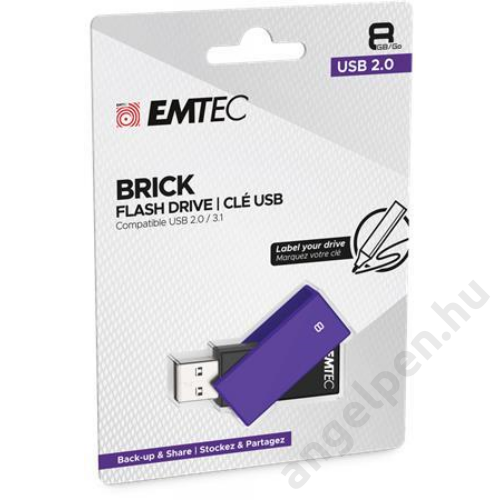 Pendrive, 8GB, USB 2.0, EMTEC "C350 Brick", lila