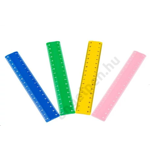 Vonalzó, egyenes, 16 cm-es, vegyes színek, Nebulo (30)