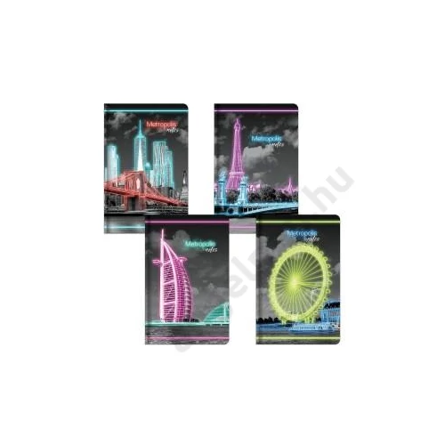 Füzet LASTVA kem.fedeles A/4 96lap METROPOLIS 70g vonalas 3075