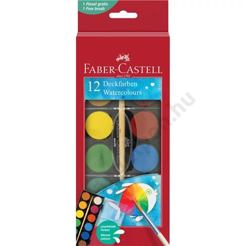 Vízfestékkészlet 12db-os nagy 30mm-es koronggal + ecset