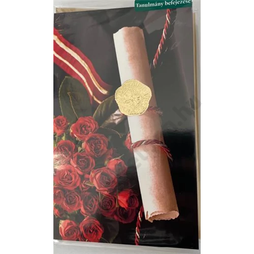 Képeslap 5 ARGUS 18-684 Ballagás-Piros rózsacsokor+diploma felirat nélkül megszűnt