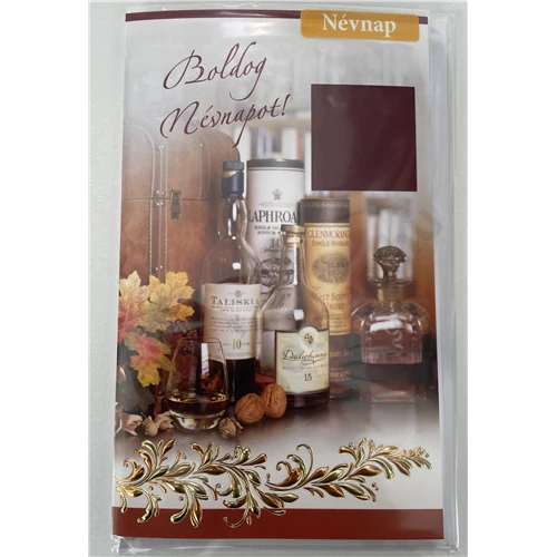 Képeslap 6 ARGUS 15-6464 Névnap férfi whiskeys üvegek