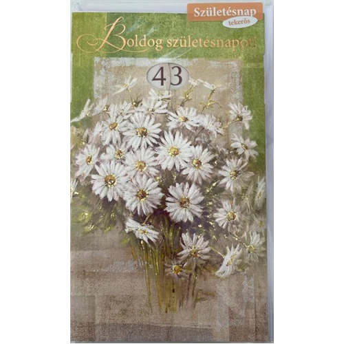 Képeslap 10 ARGUS 15-6515 Szülinap női margaréta csokor tekerős