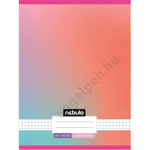 Füzet, A4, tűzött, négyzetrácsos, 87-32, Monochrome és Gradient minták I., Nebulo (12)