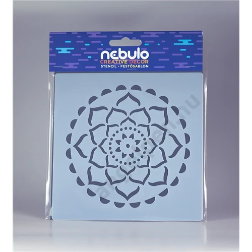 Mandala, műanyag sablon lap, 14,5x14,5 cm, Nebulo Creative Dekor (12)