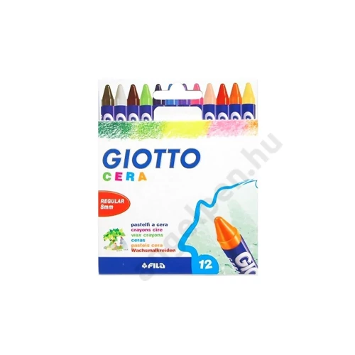 Zsírkréta GIOTTO Cera kerek hegyezett 8 mm 12 színű
