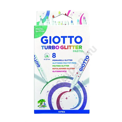 Filckészlet 8-as Giotto Turbo Glitter csillámos pasztel