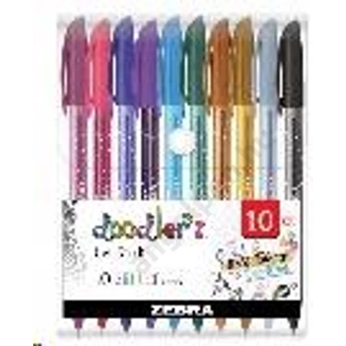Zseléstoll Doodler'z 1,0mm csillámos glitteres 10db-os szett ZEBRA12klt/doboz
