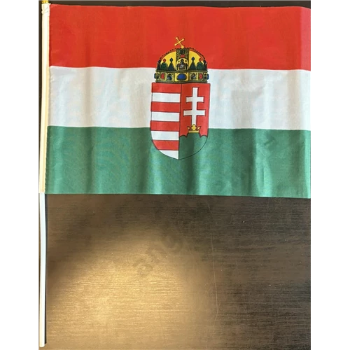 ZÁSZLÓ, TEXTIL, NEMZETI, 30X20 CM Címeres 12 db/csomag