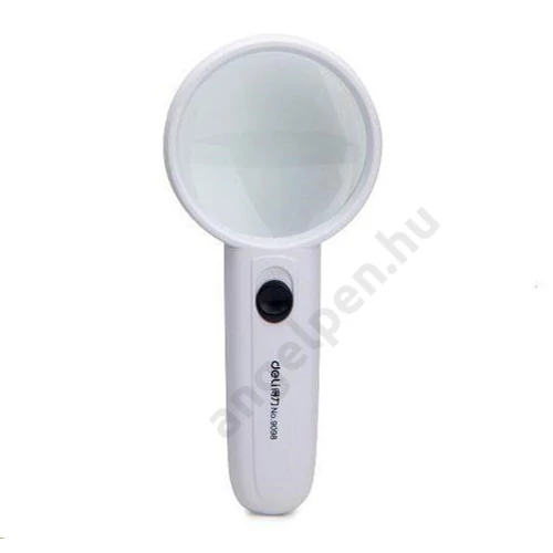 Nagyító, 3x; 11x, LED lámpával, 75 mm, DELI "Pro", fehér