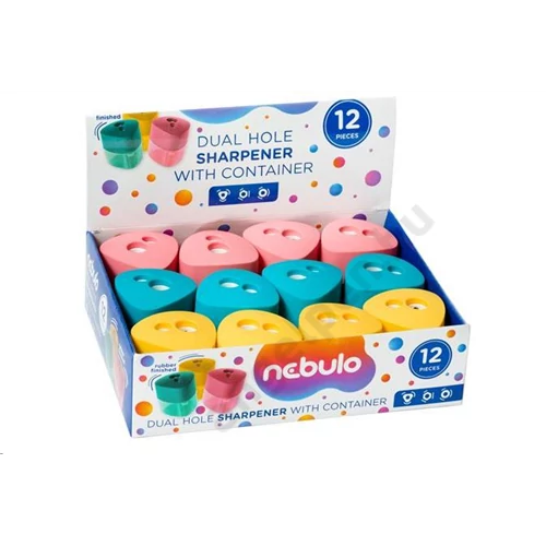 Hegyező, kétlyukú tartályos, nagy, vegyes színek, Nebulo (12)