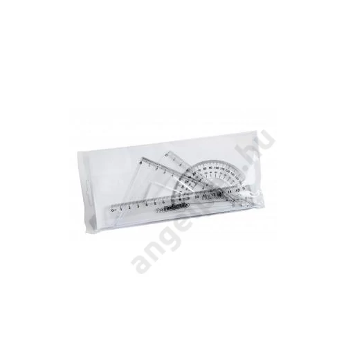 Vonalzó készlet, transzparens, 4 db-os, kicsi, 15 cm-es vonalzóval, Nebulo (12)