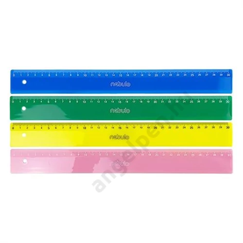 Vonalzó, egyenes, 30 cm-es, vegyes színek, Nebulo (30)