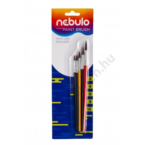 Ecsetkészlet, festett fanyelű, 5 darabos, 2-4-6-8-10, Nebulo (20)