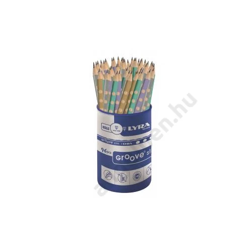 Grafit ceruza LYRA Groove háromszög metál 96db/pohár HB 1763962