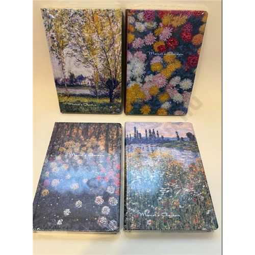 Füzet Notesz A5 128 lapos  Monet's Garden színes, mintás lapokkal  icu-2470