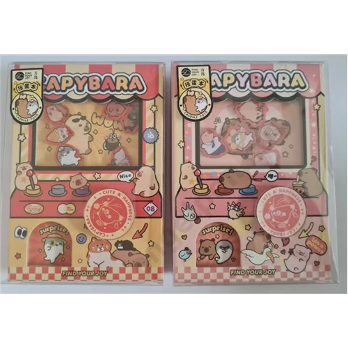 Notesz Capybara 90x127mm játék fedlappal vegyes mintás lapokkal