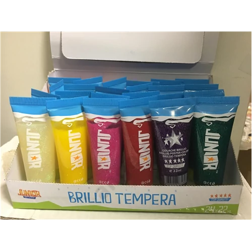 Csillámos tempera 22ml 8 féle színben  24db/doboz