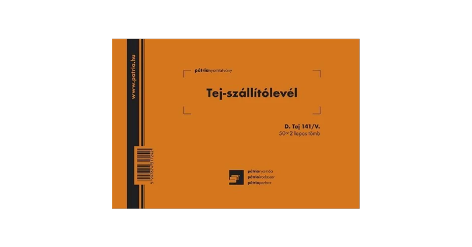 Tejszállító levél 50x2 lapos tömb A/5 fekvő - PÁTRIA - Író- és ...